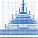 Naval architecture blueprint icon